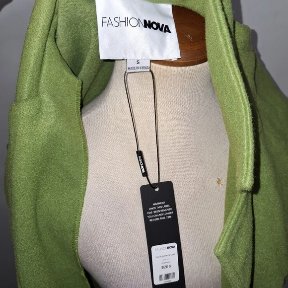 Fashion Nova Green Long Trench Coat - Picture 8 of 9